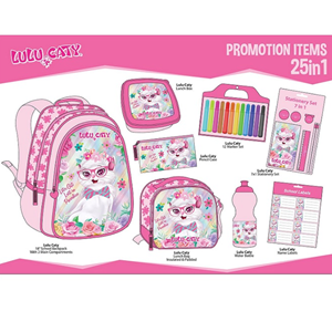 ست 25 در 1 کوله پشتی 46 سانتی Promotion Items 25 in 1 - LuLu Caty_کوله پشتی